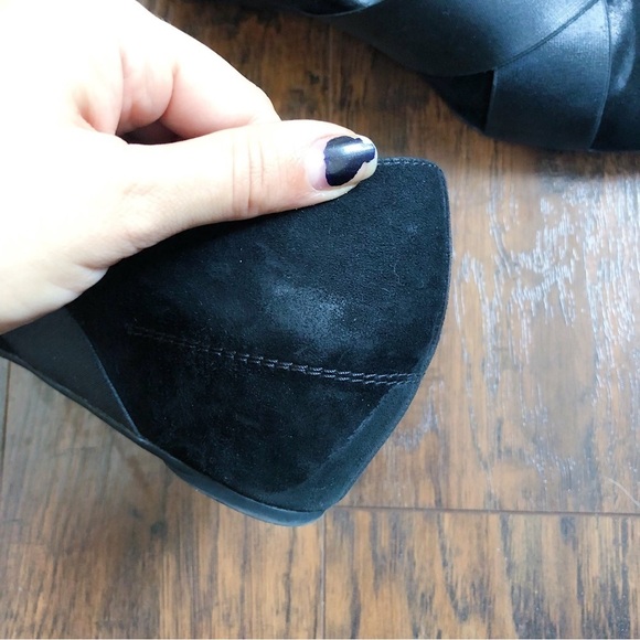 Paul Green • Daniella black suede wedges pumps heels pointed toe elastic strap - Picture 8 of 11